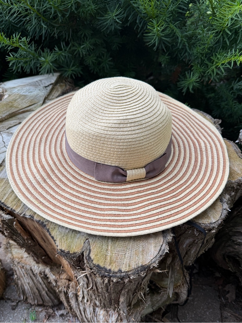 Boardwalk Style’s Wide Brim Straw Sun Hat with Brown Band - Women's Accessories